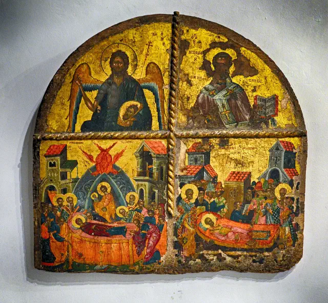 Iconen in het Onufri-museum binnen het kasteel van Berat