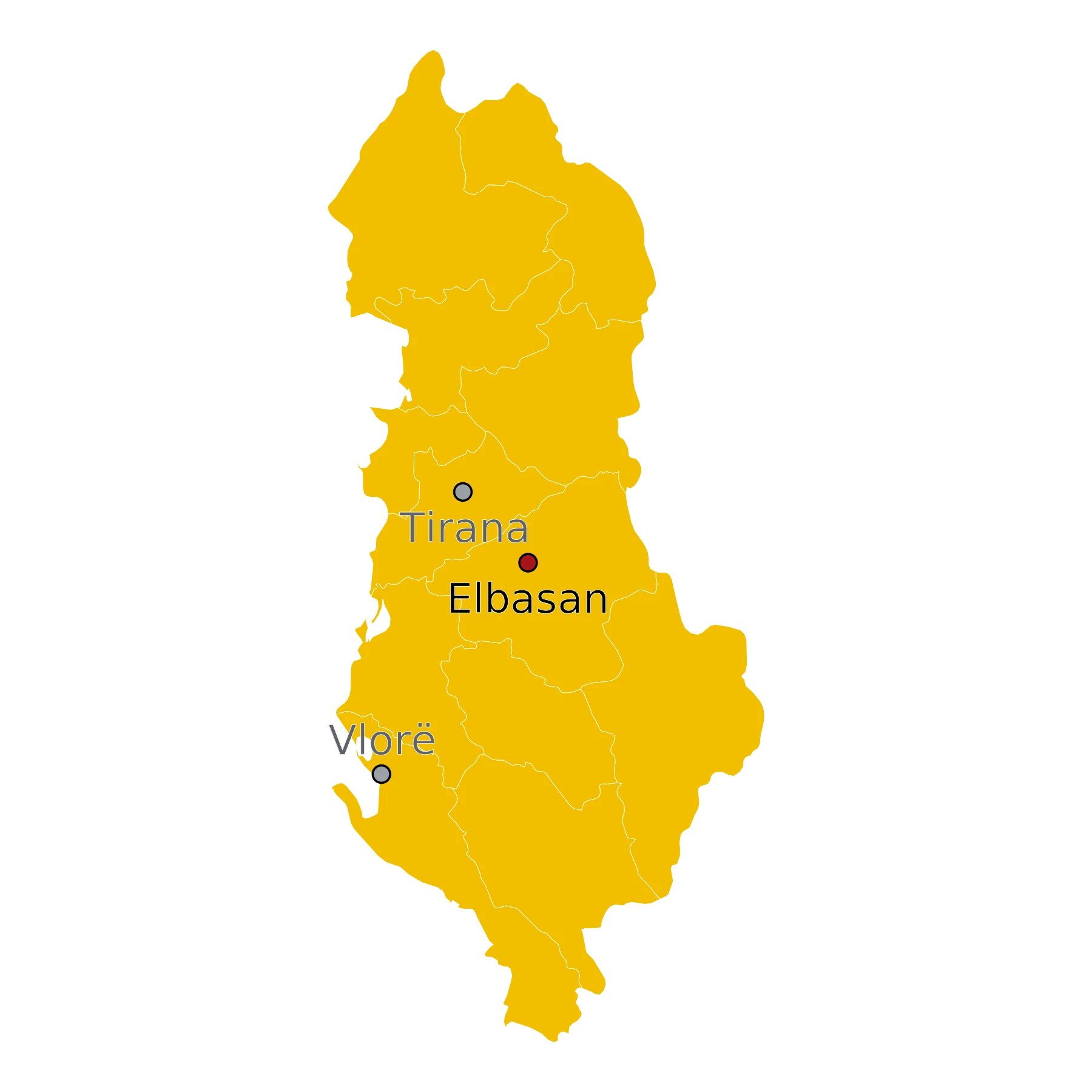 Locatie van Elbasan in Albanië Kaart Elbasan Albanië - waar ligt Elbasan