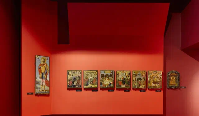 Het Nationaal Museum voor Middeleeuwse Kunst in Korçë in Albanië Het Nationaal Museum voor Middeleeuwse Kunst in Korçë in Albanië